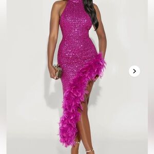 Fashion Nova Pink Sequin Dress